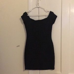 Off the shoulder black dress